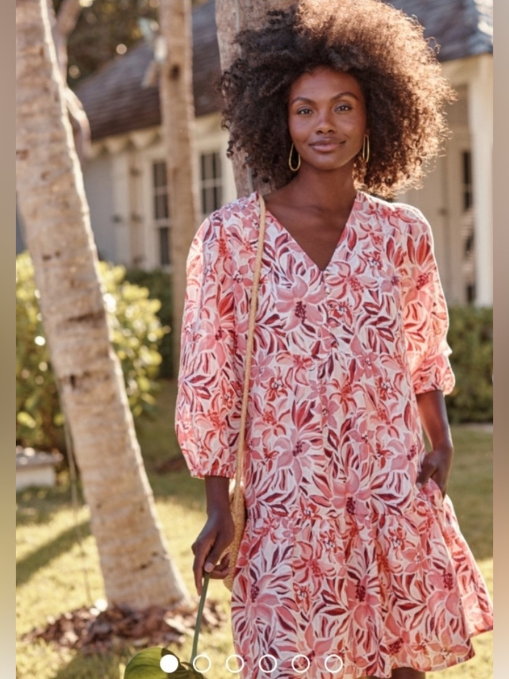 Garnet Hill Merilyn Linen Wild Lillies Pink Dress Size 8 Floral Boho Preppy